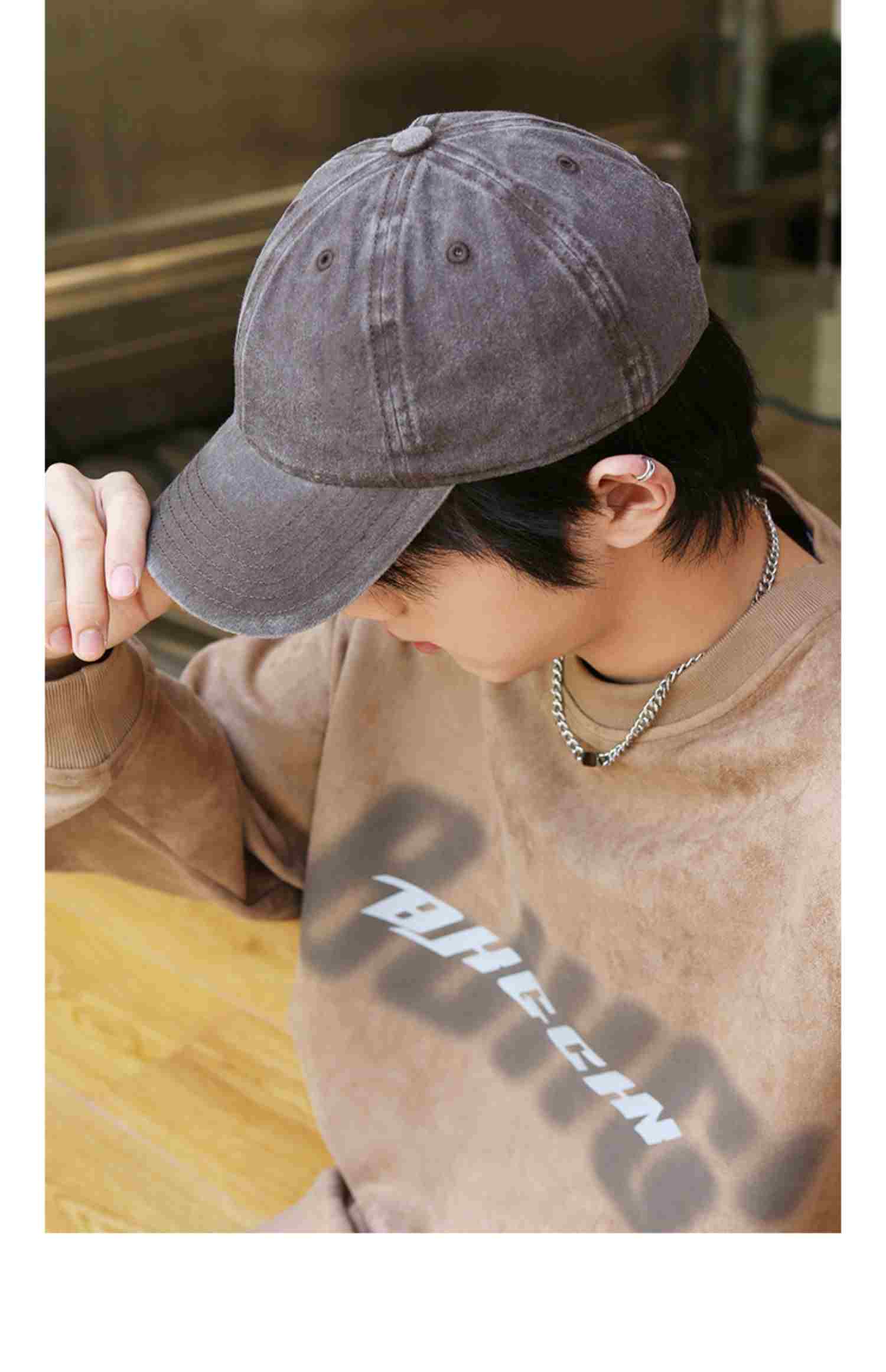 Vintage Washed 100% cotton 6 Panel Cap HS-WASH01 print logo 44