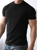 Mens Sports Fitness 95% Polyester 5% Spandex T Shirt HX-195 print logo 21