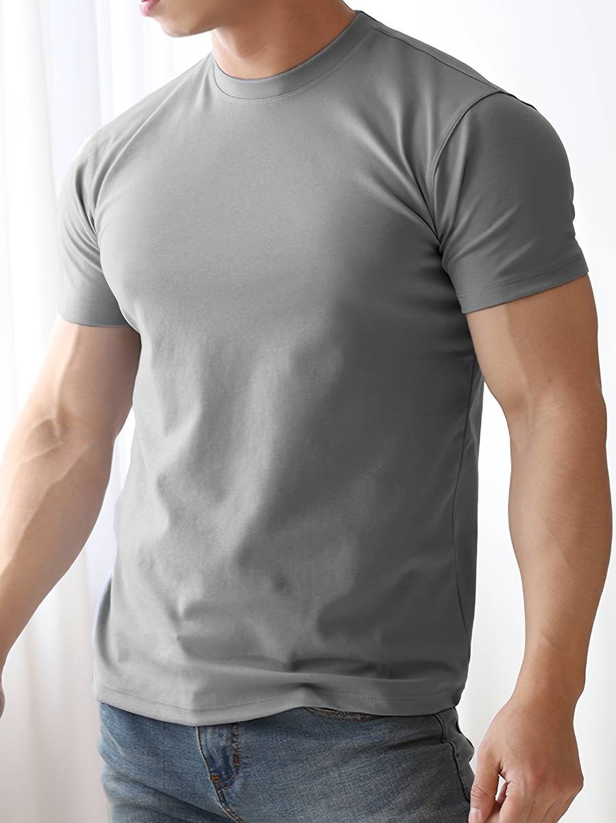 Mens Sports Fitness 95% Polyester 5% Spandex T Shirt HX-195 print logo 25