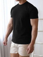 Mens Sports Fitness 95% Polyester 5% Spandex T Shirt HX-195 print logo 22