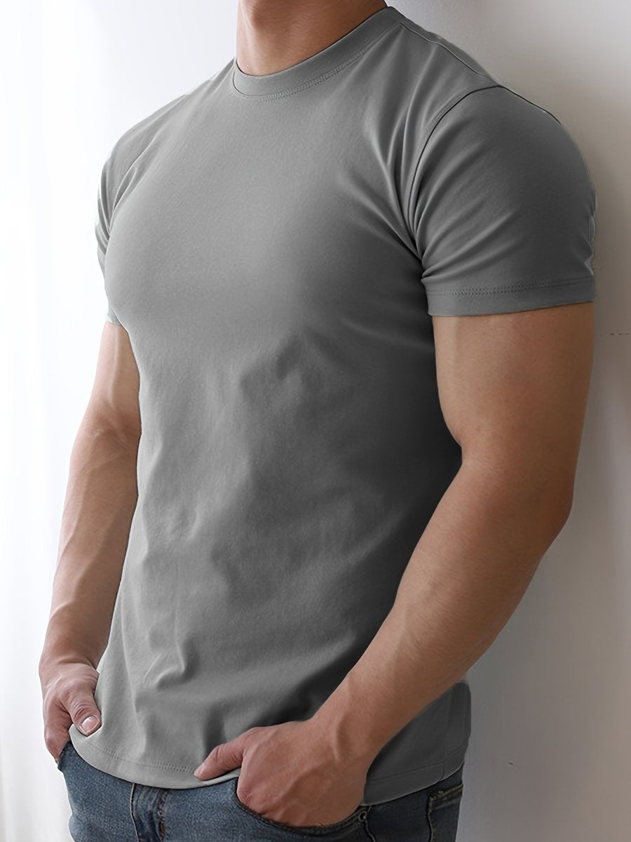 Mens Sports Fitness 95% Polyester 5% Spandex T Shirt HX-195 print logo 23