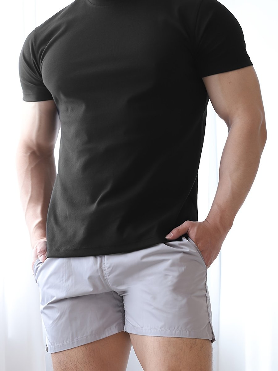 Mens Sports Fitness 95% Polyester 5% Spandex T Shirt HX-195 print logo 16