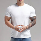 Mens Sports Fitness 95% Polyester 5% Spandex T Shirt HX-195 print logo 4