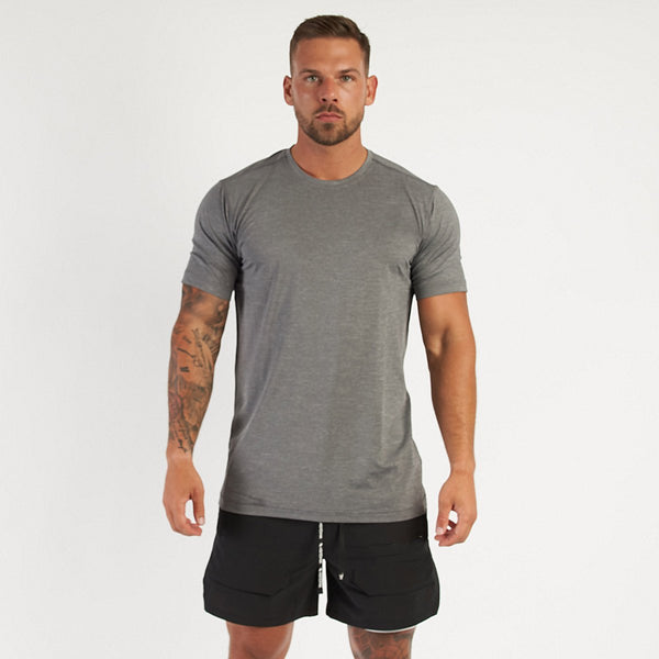 Mens Sports Workout 95% cotton 5% spandex Tshirt HX-TX06 print logo 1