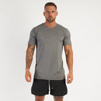 Mens Sports Workout 95% cotton 5% spandex Tshirt HX-TX06 print logo 10