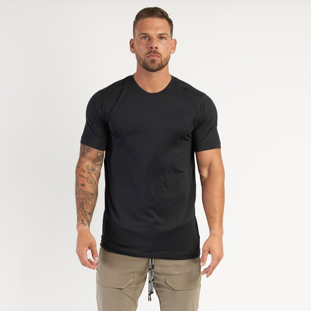 Mens Sports Workout 95% cotton 5% spandex Tshirt HX-TX06 print logo 11