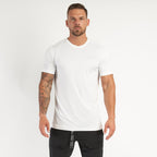 Mens Sports Workout 95% cotton 5% spandex Tshirt HX-TX06 print logo 14
