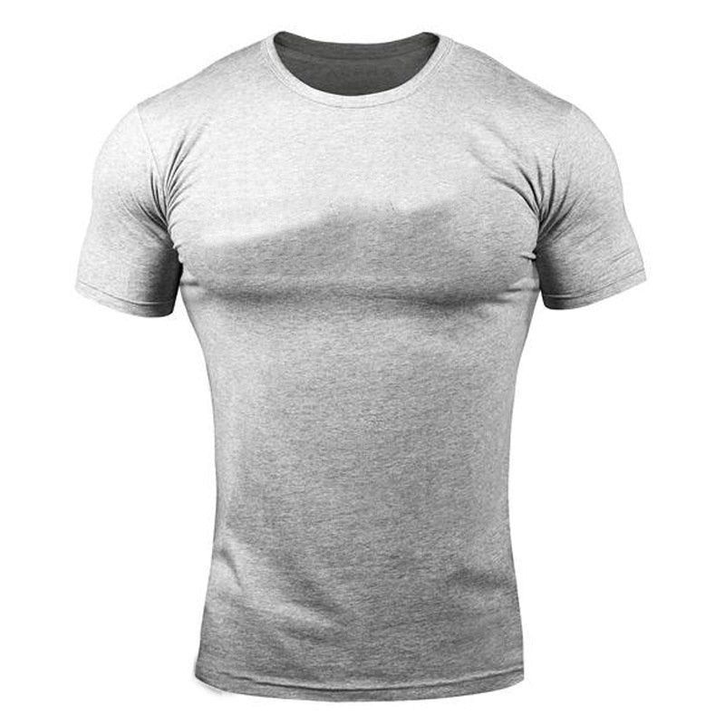 Mens Sports Workout 95% cotton 5% spandex Tshirt HX-TX06 print logo 5