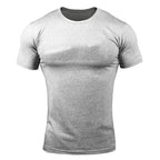 Mens Sports Workout 95% cotton 5% spandex Tshirt HX-TX06 print logo 5