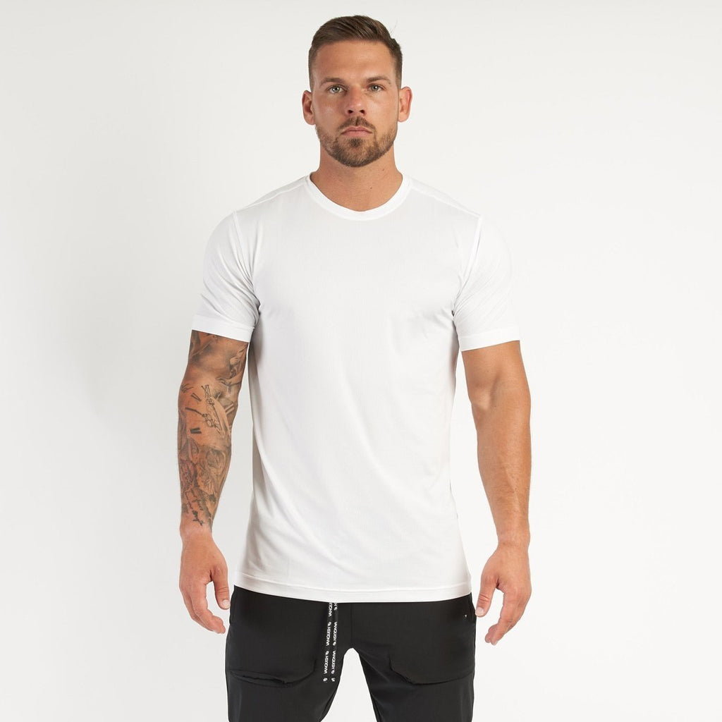 Mens Sports Workout 95% cotton 5% spandex Tshirt HX-TX06 print logo 8