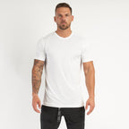 Mens Sports Workout 95% cotton 5% spandex Tshirt HX-TX06 print logo 8