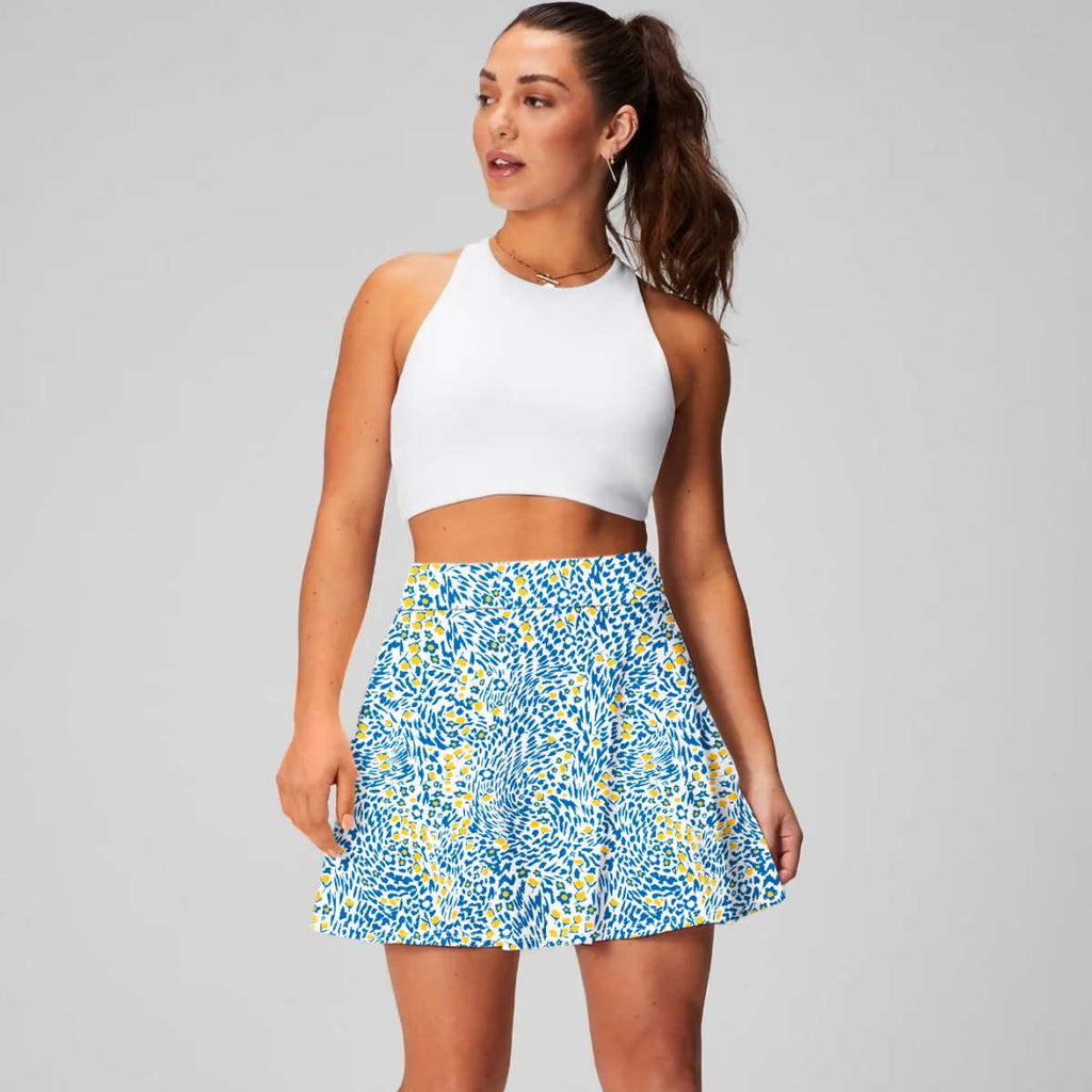 Womens Workout Training 90%Polyester 10%Spandex  Tennis Skirt KJ0312 print logo 16