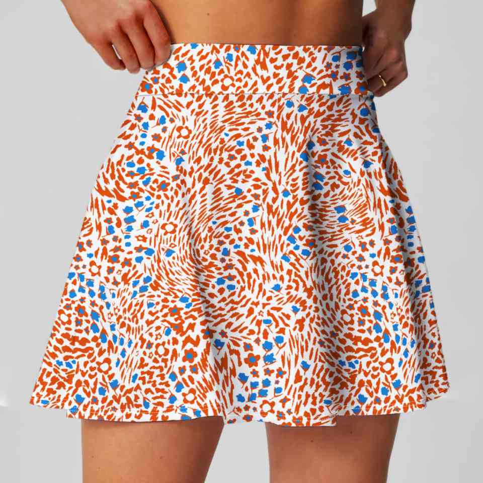 Womens Workout Training 90%Polyester 10%Spandex  Tennis Skirt KJ0312 print logo 17