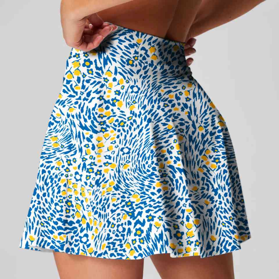 Womens Workout Training 90%Polyester 10%Spandex  Tennis Skirt KJ0312 print logo 2