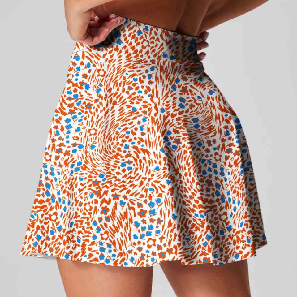 Womens Workout Training 90%Polyester 10%Spandex  Tennis Skirt KJ0312 print logo 8