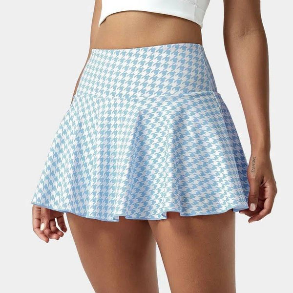 Womens Sports Casual 90%Polyester 10%Spandex Tennis Skirt KJ0407 print logo 1