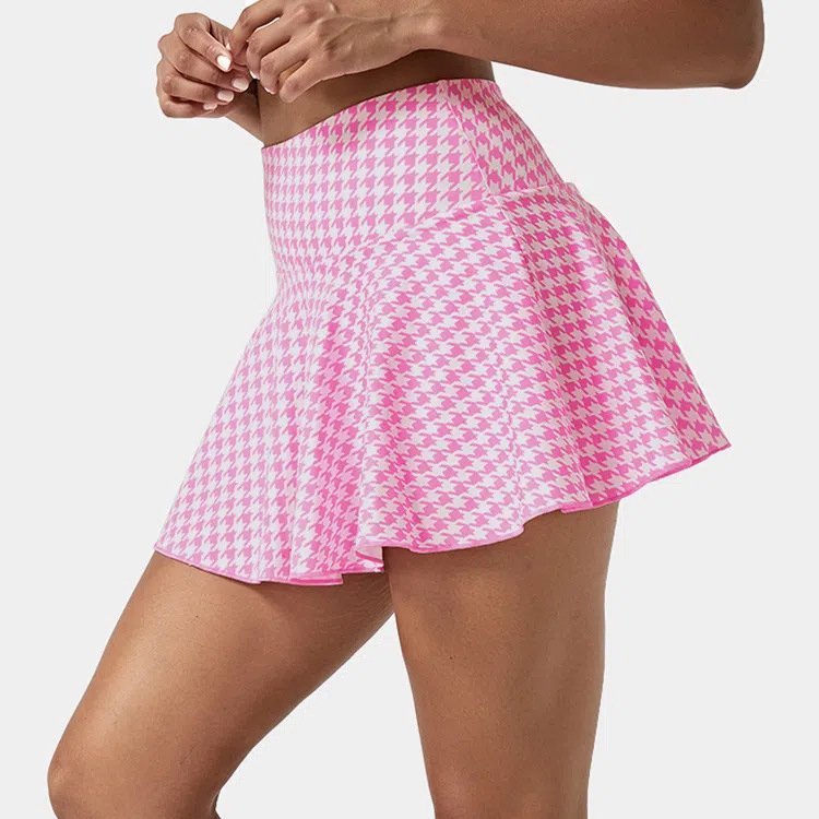 Womens Sports Casual 90%Polyester 10%Spandex Tennis Skirt KJ0407 print logo 12