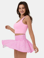 Womens Sports Casual 90%Polyester 10%Spandex Tennis Skirt KJ0407 print logo 13