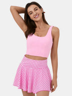 Womens Sports Casual 90%Polyester 10%Spandex Tennis Skirt KJ0407 print logo 14