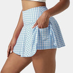 Womens Sports Casual 90%Polyester 10%Spandex Tennis Skirt KJ0407 print logo 2