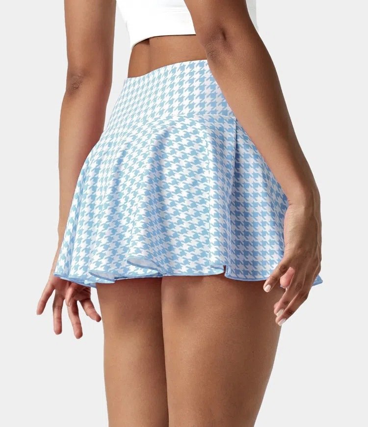 Womens Sports Casual 90%Polyester 10%Spandex Tennis Skirt KJ0407 print logo 23