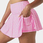 Womens Sports Casual 90%Polyester 10%Spandex Tennis Skirt KJ0407 print logo 6