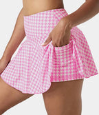 Womens Sports Casual 90%Polyester 10%Spandex Tennis Skirt KJ0407 print logo 8