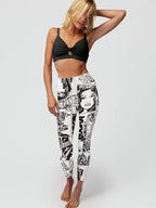 Womens Training Fitness 80%Nyolon 20%Spandex Leggings KJ0410 KJ0411 KJ0412  print logo 32