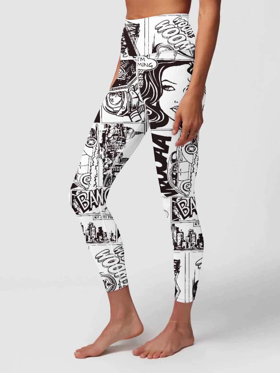 Womens Training Fitness 80%Nyolon 20%Spandex Leggings KJ0410 KJ0411 KJ0412  print logo 34