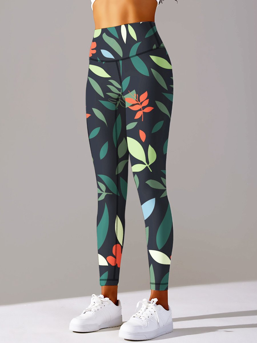Womens Training Fitness 80%Nyolon 20%Spandex Leggings KJ0410 KJ0411 KJ0412  print logo 8