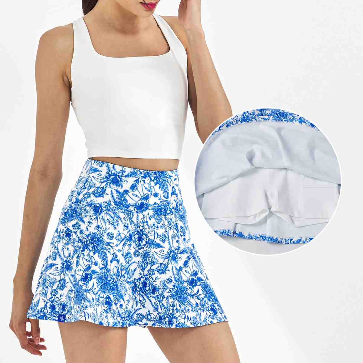 Womens Sports Fitness Polyester Spandex Tennis Set KJ0514+WX0101 Set print logo 20