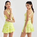 Womens Sports Fitness Polyester Spandex Tennis Set KJ0514+WX0101 - Skirt print logo 43