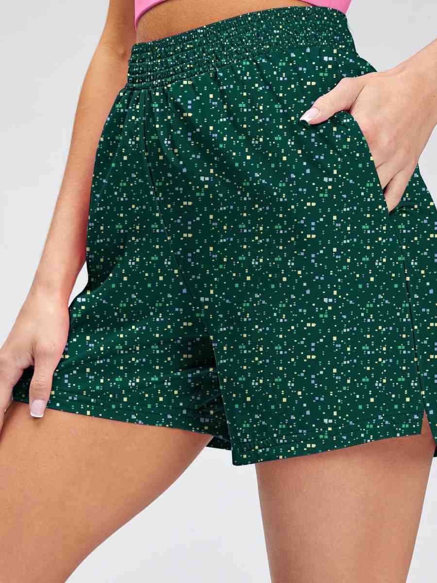 Womens Casual Fitness 90%Polyester 10%Spandex Shorts KJ0519 print logo 15