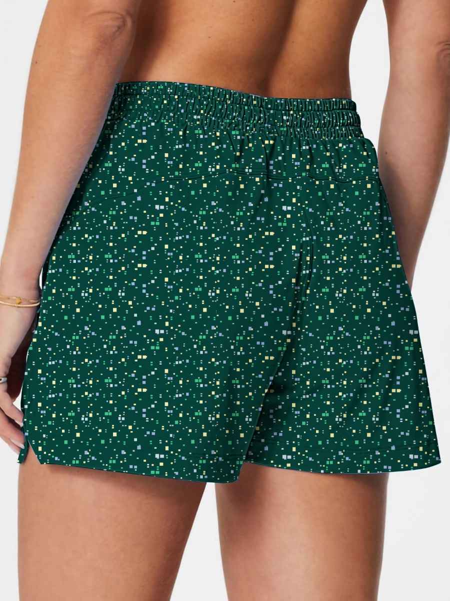 Womens Casual Fitness 90%Polyester 10%Spandex Shorts KJ0519 print logo 16