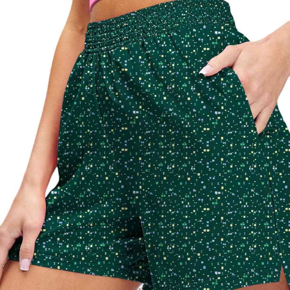 Womens Casual Fitness 90%Polyester 10%Spandex Shorts KJ0519 print logo 8