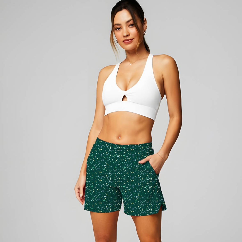 Womens Casual Fitness 90%Polyester 10%Spandex Shorts KJ0519 print logo 9