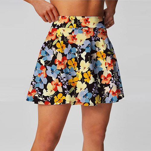 Womens Activewear Sports 90%Polyester 10%Spandex  Tennis Skirt KJ0601 KJ0602 KJ0603 print logo 1