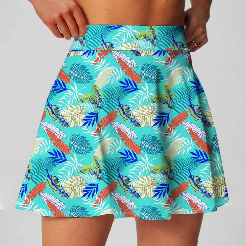 Womens Activewear Sports 90%Polyester 10%Spandex  Tennis Skirt KJ0601 KJ0602 KJ0603 print logo 14