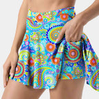 Womens Activewear Sports 90%Polyester 10%Spandex  Tennis Skirt KJ0601 KJ0602 KJ0603 print logo 17