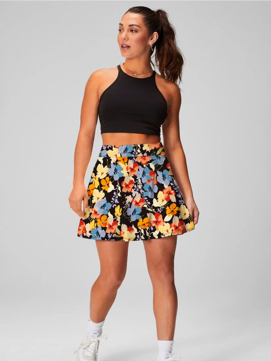 Womens Activewear Sports 90%Polyester 10%Spandex  Tennis Skirt KJ0601 KJ0602 KJ0603 print logo 18