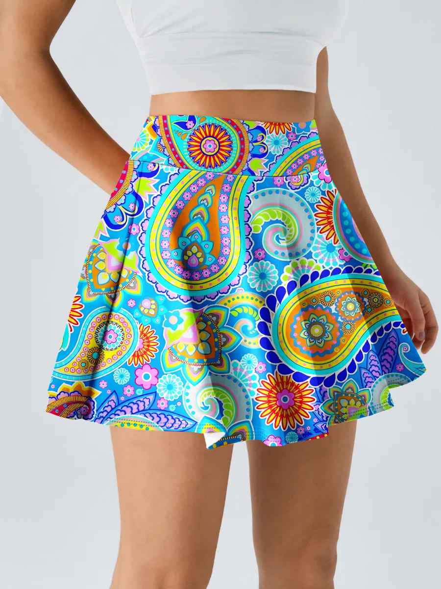 Womens Activewear Sports 90%Polyester 10%Spandex  Tennis Skirt KJ0601 KJ0602 KJ0603 print logo 27