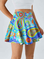 Womens Activewear Sports 90%Polyester 10%Spandex  Tennis Skirt KJ0601 KJ0602 KJ0603 print logo 27