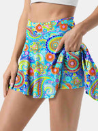 Womens Activewear Sports 90%Polyester 10%Spandex  Tennis Skirt KJ0601 KJ0602 KJ0603 print logo 4