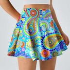 Womens Activewear Sports 90%Polyester 10%Spandex  Tennis Skirt KJ0601 KJ0602 KJ0603 print logo 6