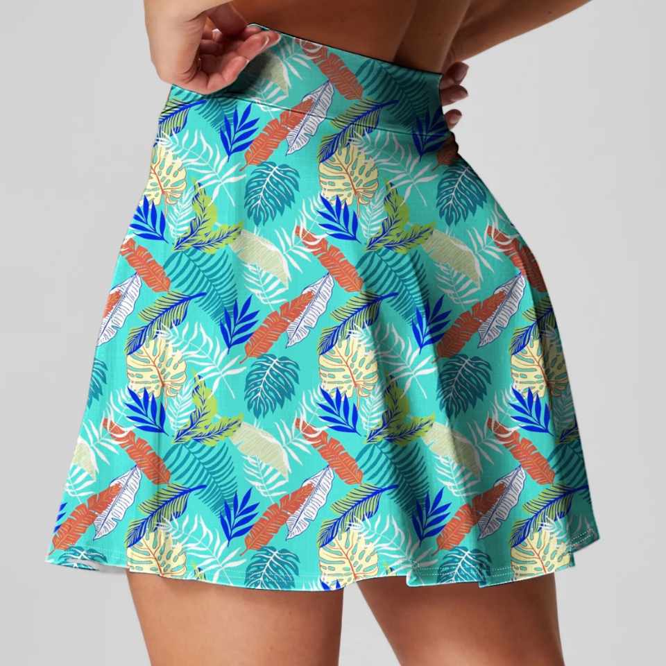 Womens Activewear Sports 90%Polyester 10%Spandex  Tennis Skirt KJ0601 KJ0602 KJ0603 print logo 7