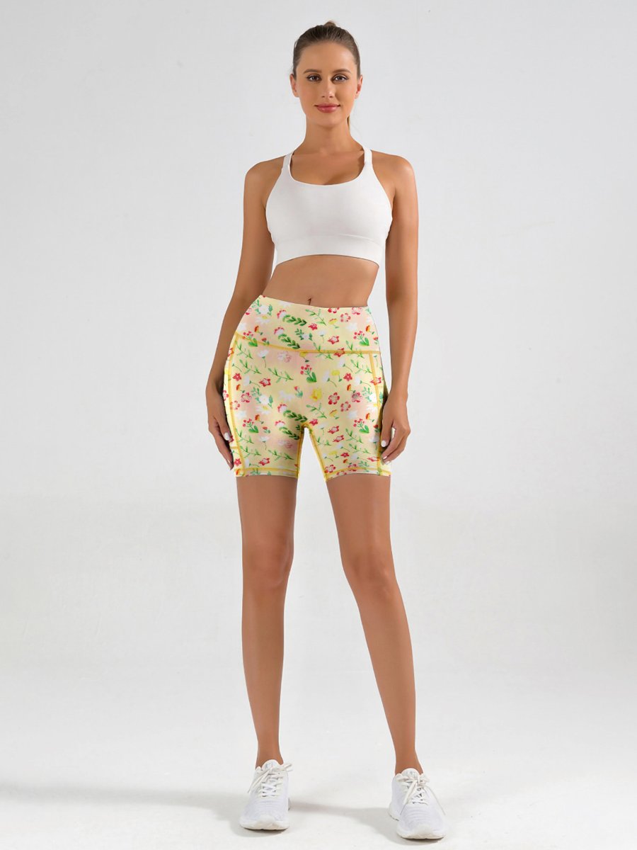 Womens Activewear Yoga 90%Polyester 10%Spandex Shorts KJ5011 print logo 10