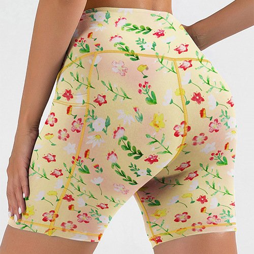 Womens Activewear Yoga 90%Polyester 10%Spandex Shorts KJ5011 print logo 2