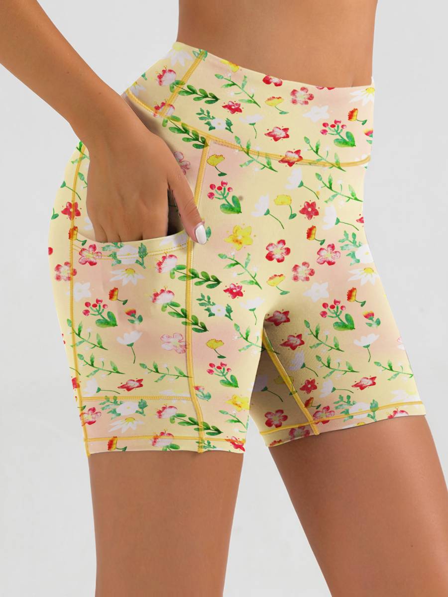 Womens Activewear Yoga 90%Polyester 10%Spandex Shorts KJ5011 print logo 3