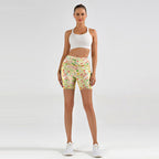 Womens Activewear Yoga 90%Polyester 10%Spandex Shorts KJ5011 print logo 4