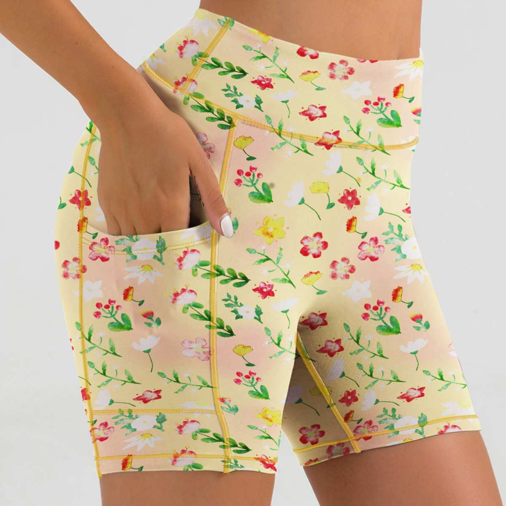Womens Activewear Yoga 90%Polyester 10%Spandex Shorts KJ5011 print logo 8